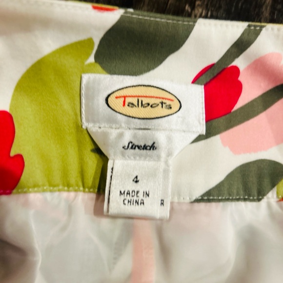 Talbots Colorful Floral Button-Front A-Line Skirt - Picture 2 of 4